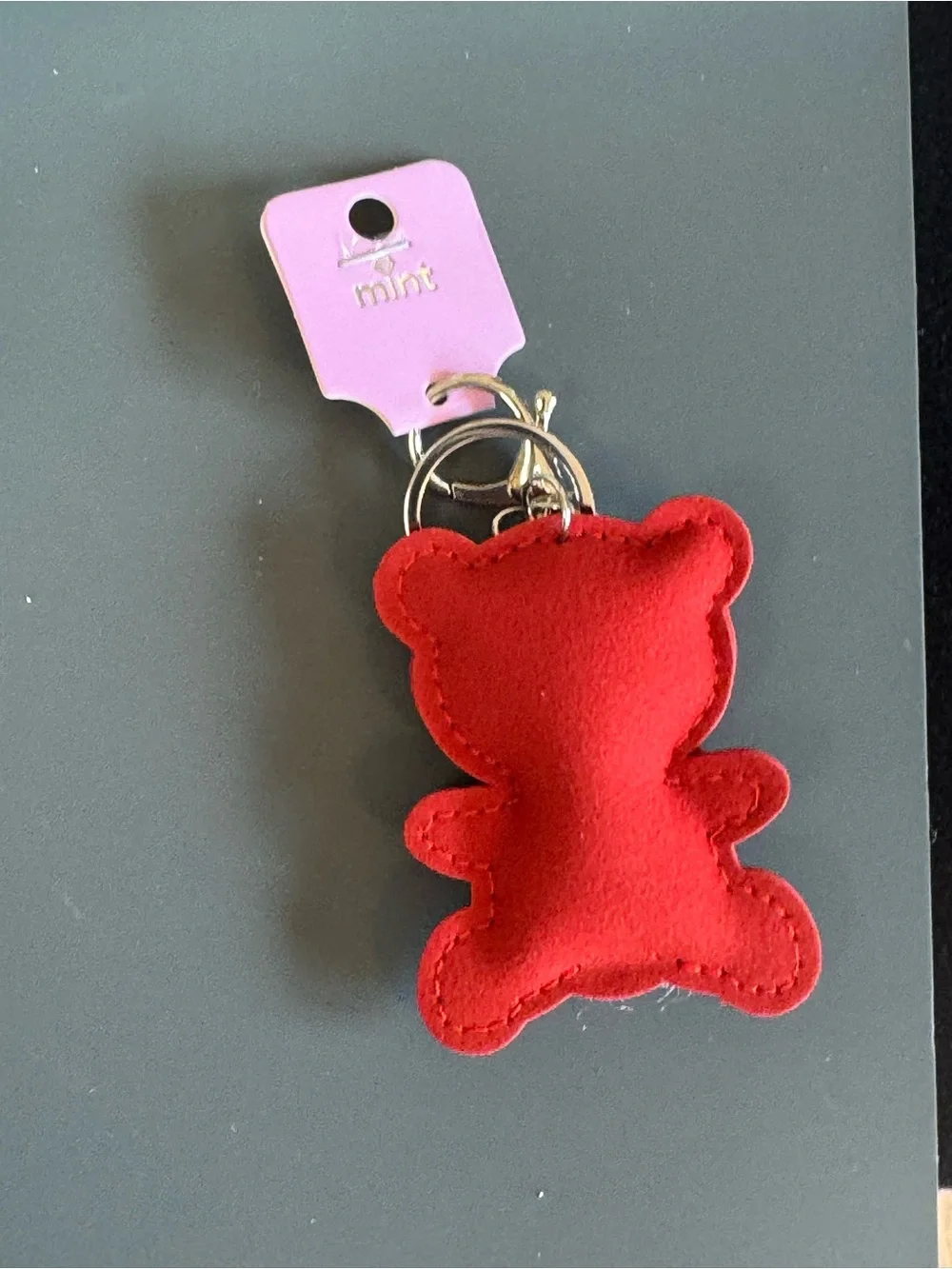 Mint Rhinestone Teddy Bear Keychain Bag Charm NWT Red